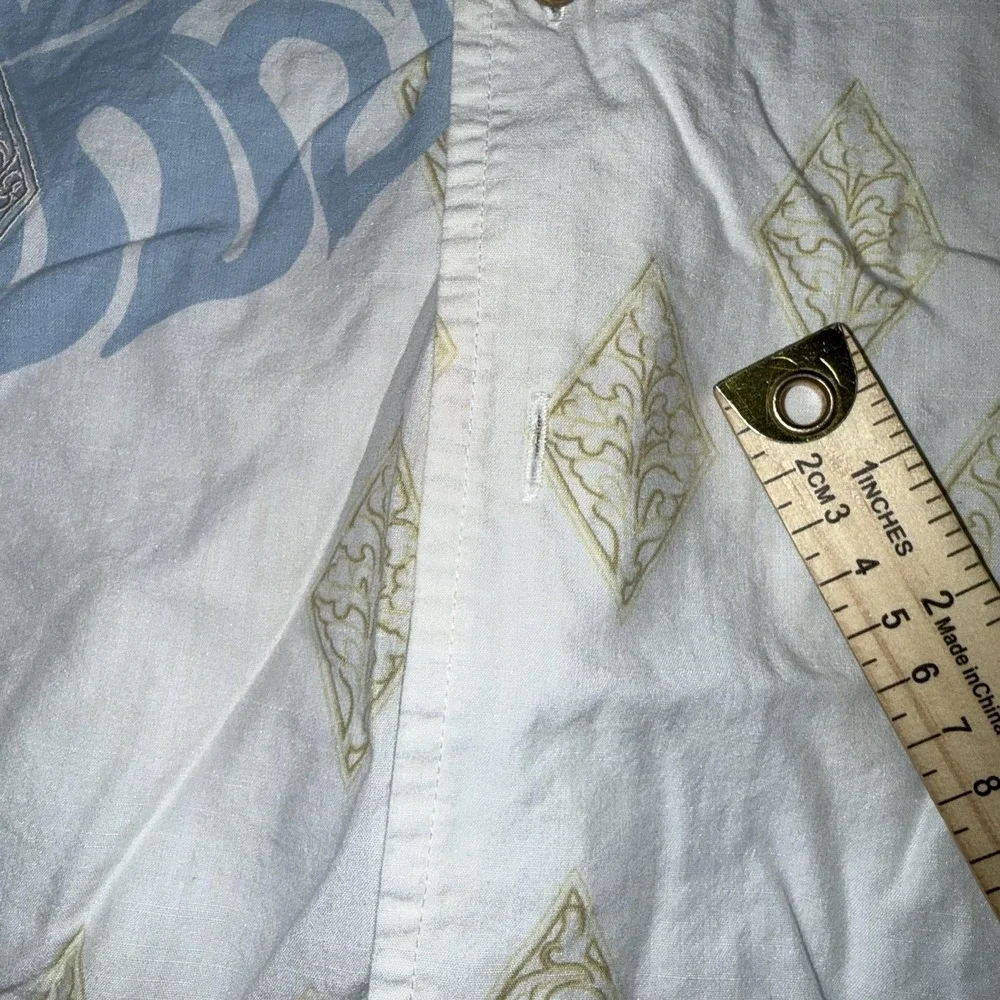 Quiksilver Edition Shirt Mens 2XL White Hawaiian Aloha Button Up Short Sleeve